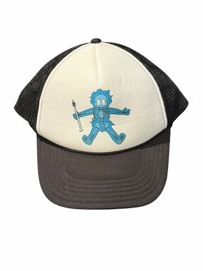 Otto Collection Trucker Hat Skeleton Graphic Snapback Black White Cap